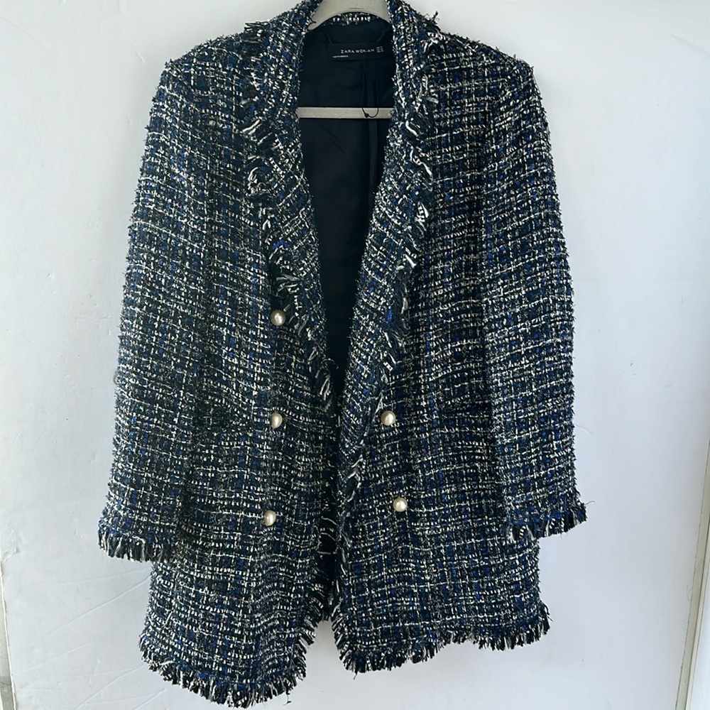 Zara woman XL open tweed overcoat
